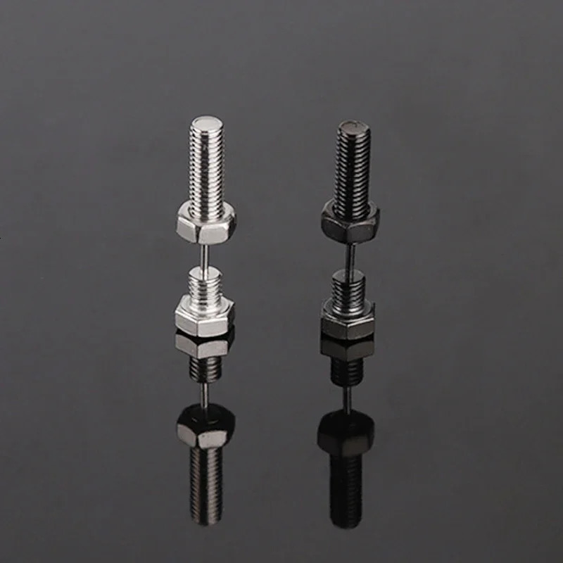 2pc Gothic Unisex Punk Rock Stainless Steel Nail Screw Piercing Stud Earrings Novelty Jewelry y260611 - view 4