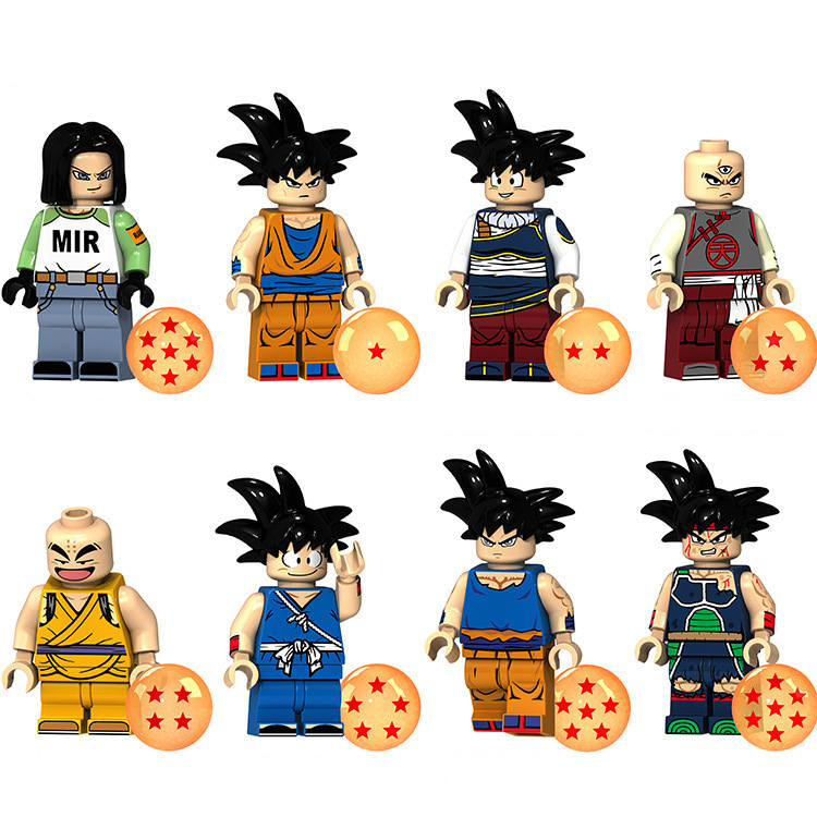new Free Shipping Dragon Ball Minifigures Small Particle Building Blocks Toys OPP Bag Pack XP048-055 XP062-069 Collectible Brick Figures - view 4