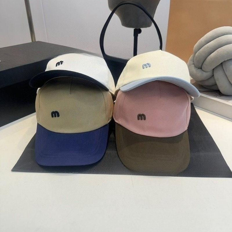 Letter-color Pattern Baseball Cap Fashionable Embroidered Sun Hat Men and Women Identical Baseball Caps