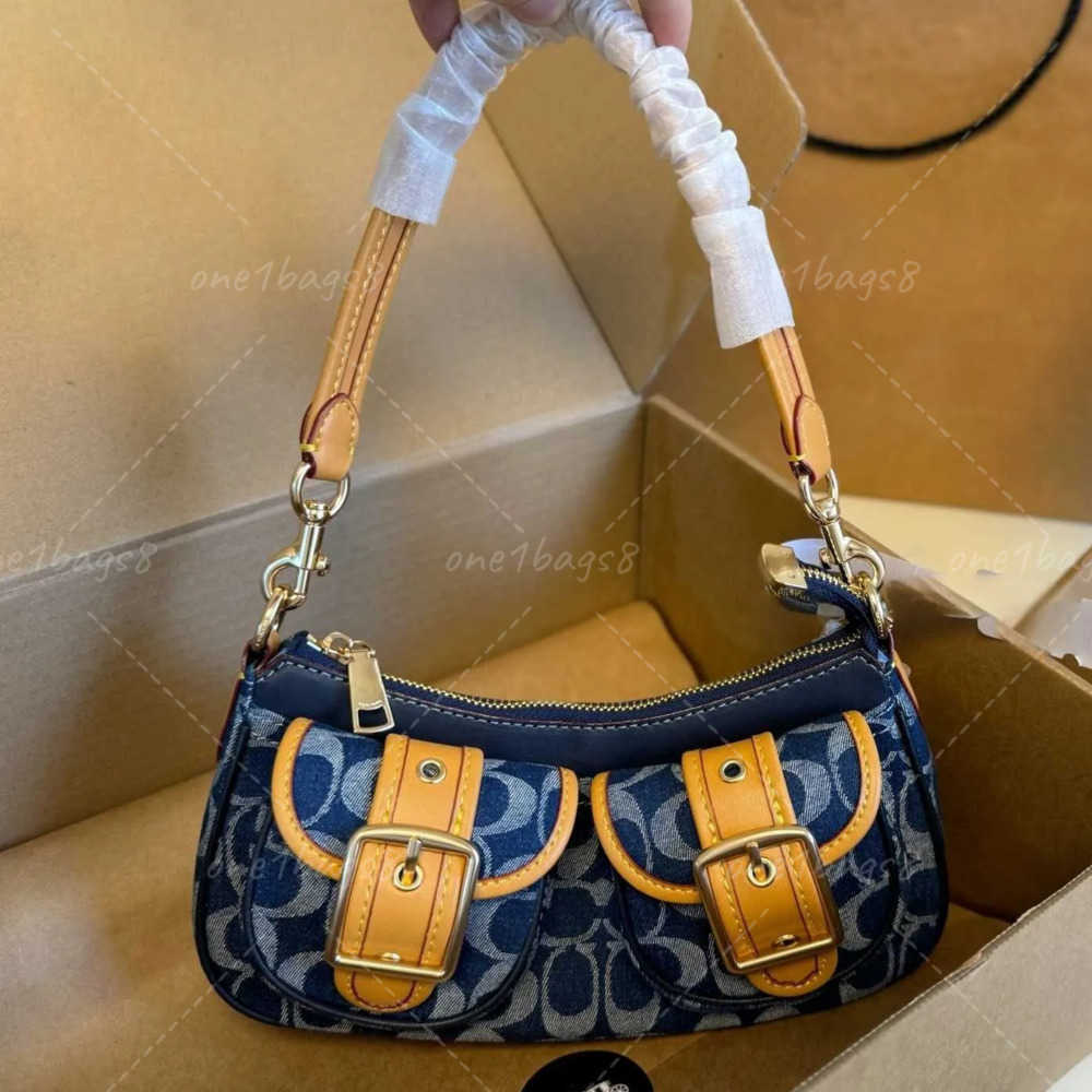 Denim Half Moon ASHTON Designer Coabags HAMPTONS SOHO Suede Underarm Shoulder Handbags Purse Totes Ladies Messenger Crossbody Chain Leather Bag