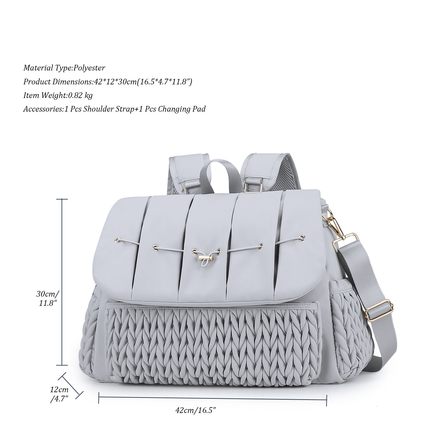 Quilted Embroidered Double Shoulder Mommy Bag Large Capacity Fashion Single Shoulder Handheld Mommy Bag Outdoor Travel Insulation Waterproof Diaper Ba