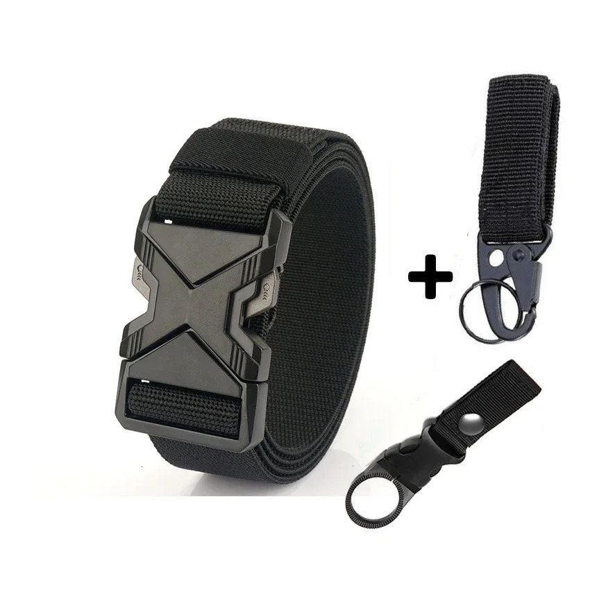 Quick Release Metal Pluggable Buckle Tactical Belt Breathable Elastic Military Belts For Men Stretch Pants Waistband Hunting 260622BJ - view 7