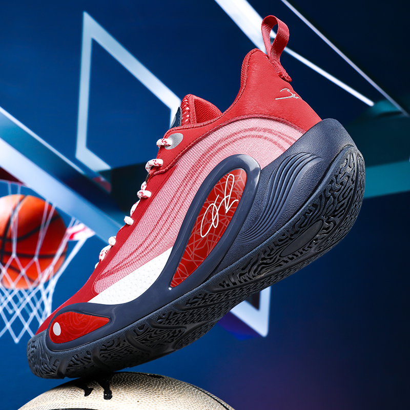 True Red Mesh Panel Low Top Training Sneakers Black Lining Inlaid Colorblock Module White Toe Bumper Outdoor Sports Shoes