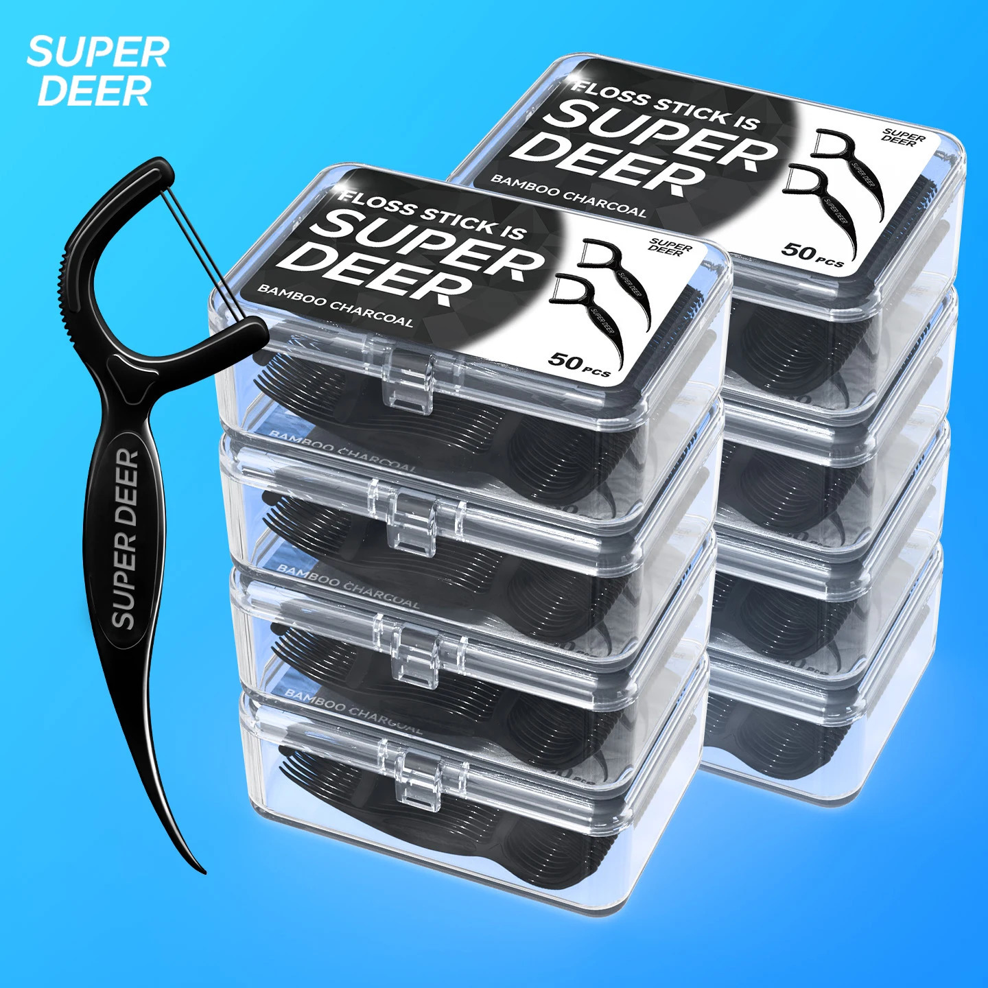 100060030015050PCS Ultra fine Bamboo Charcoal dental floss stick Clean the gaps between teeth Oral care tool 260615