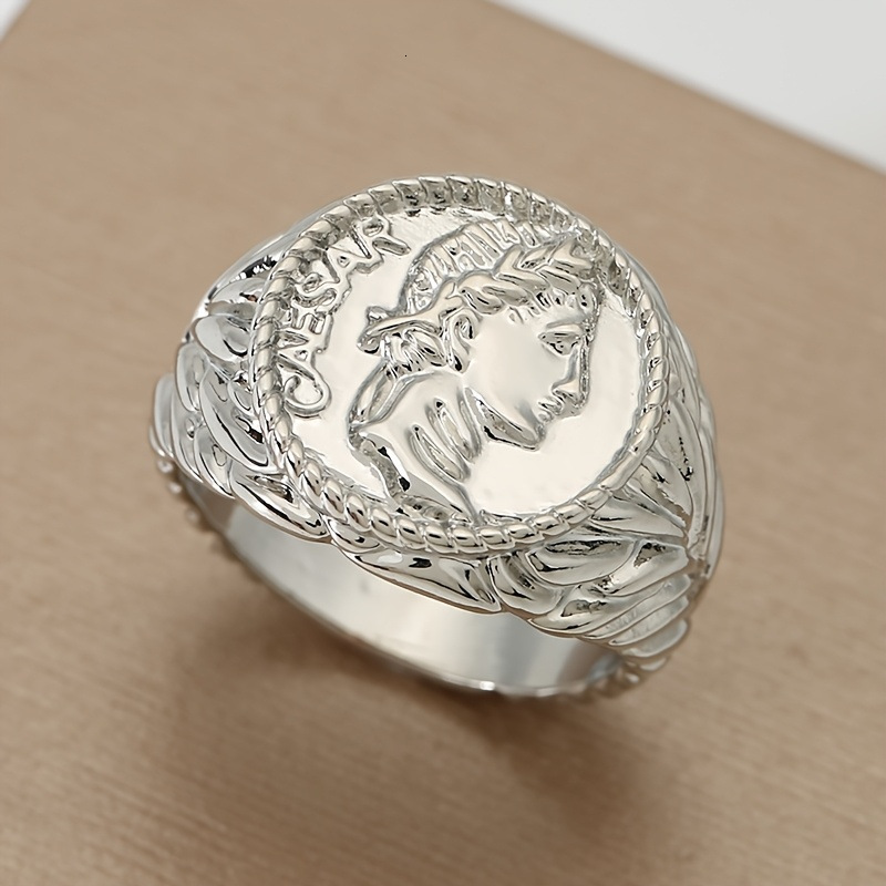 Anniyo Napoleon III Empereur Coin Ring Gold Plated Metal Ring for Women MenFrench African Arab Turkey Wedding Jewelry #097106 250604