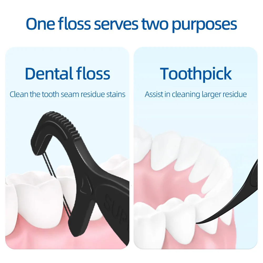 100060030015050PCS Ultra fine Bamboo Charcoal dental floss stick Clean the gaps between teeth Oral care tool 260615 - view 5