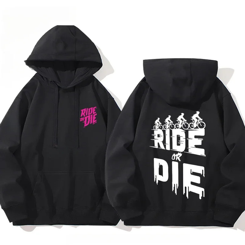Mens Ride or Die Lettering Hoodie Printed Adult Casual Long Sleeve HipHop Street Sweatshirt Autumn and Winter Warm y260611 - view 4