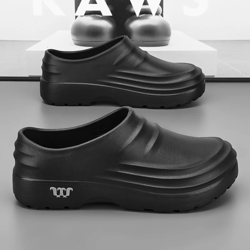 Mens Anti-slip Chef Shoes Sandals For Men Working shoes waterproof fashion Garden Shoes Clogs For Beach Slippers Size 36-48 260625 - view 5