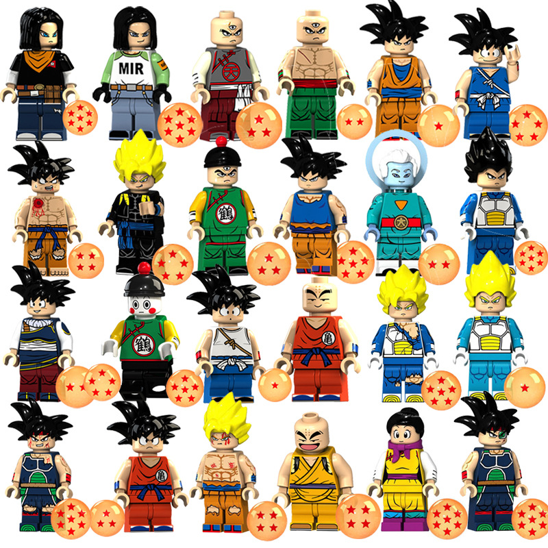 new Free Shipping Dragon Ball Minifigures Small Particle Building Blocks Toys OPP Bag Pack XP048-055 XP062-069 Collectible Brick Figures - view 5