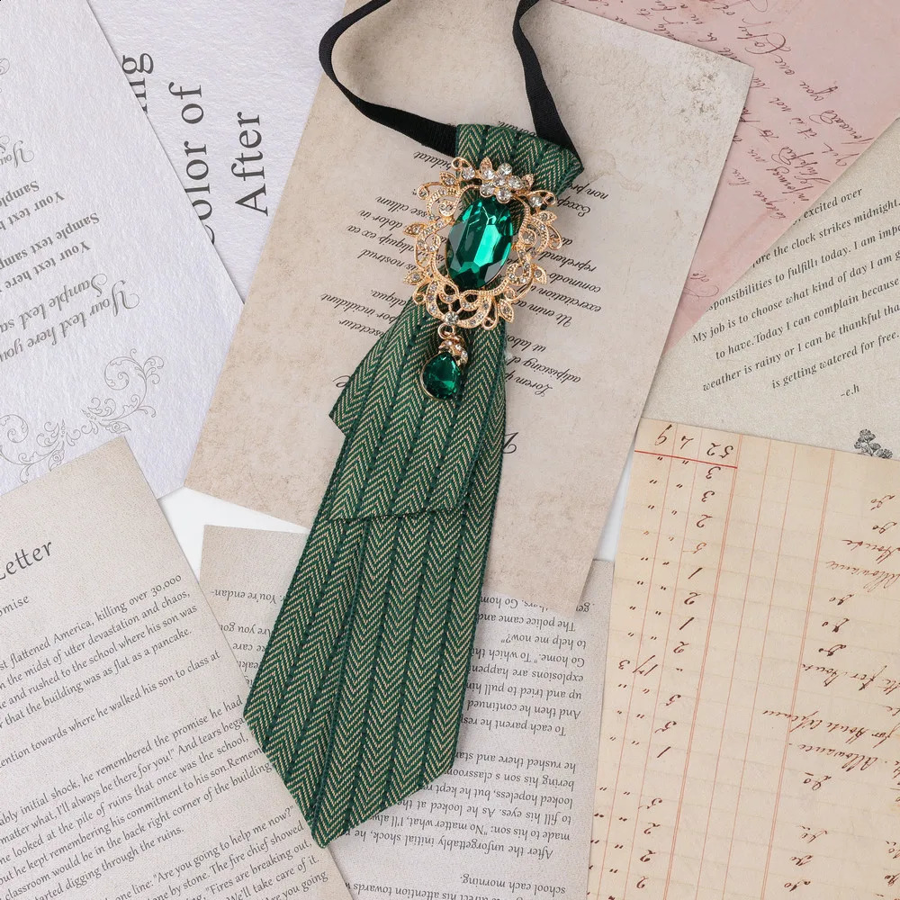 Fabric Bow Tie Rhinestones Shirt Decorative Accessory College Style British Korean Collar Pins Necktie for Women and Men Jewelry 260617 - view 4