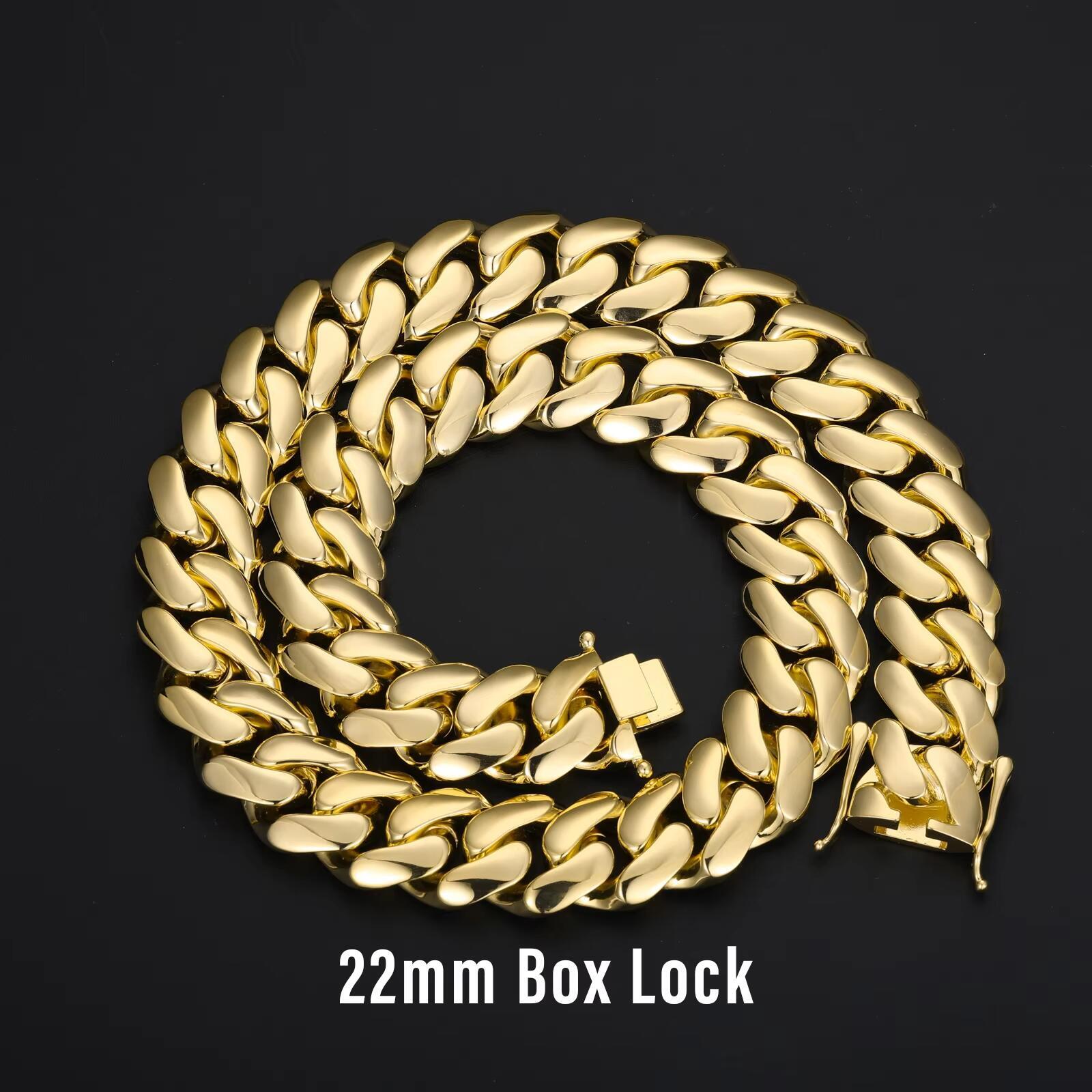 chain necklaceCadena Cubana Fashion Jewelry Hip Hop Mens 10mm 20mm 22mm 14K 18K Gold Plated Diamond Cut Miami Cuban Link Chain Bracelet Necklace - view 9