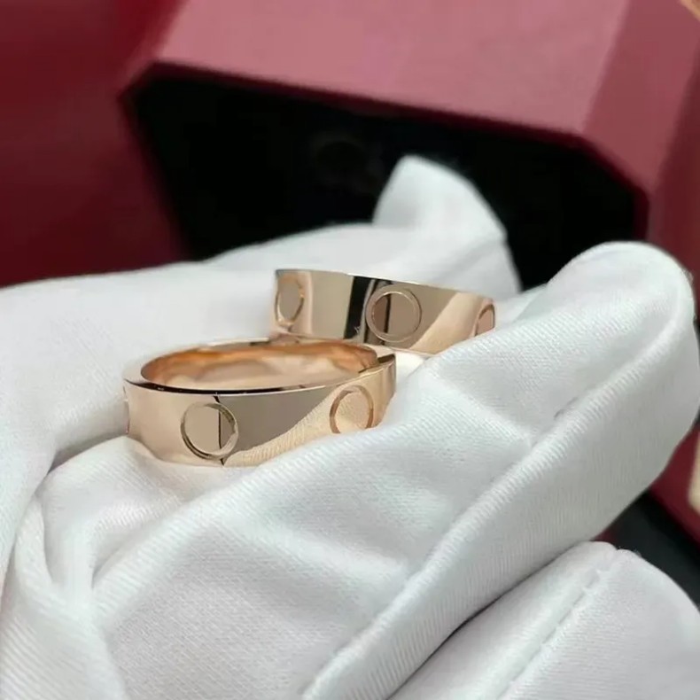 rings man ring designer jewelry men ring 4Mm 5Mm 6Mm Ring Titanium Steel Love Ring Mens And Womens Rose Gold Fashion Jewelry RingsDesigner Ring Couple Promise Wedding