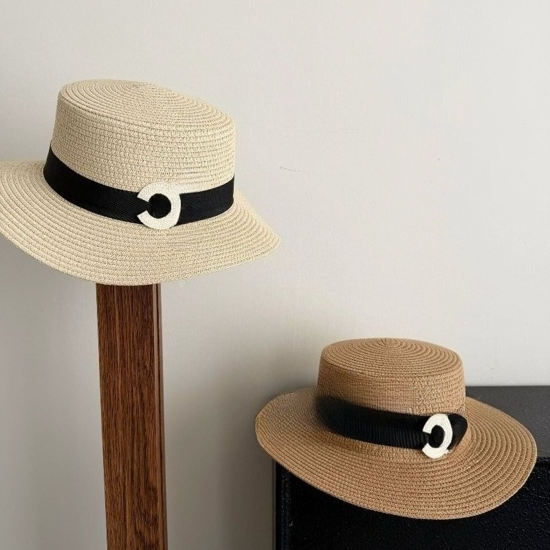 French style Fedora Sun Hat Elegant Letter woven Straw Hat Casual and Simple Versatile Sun Hat for Women