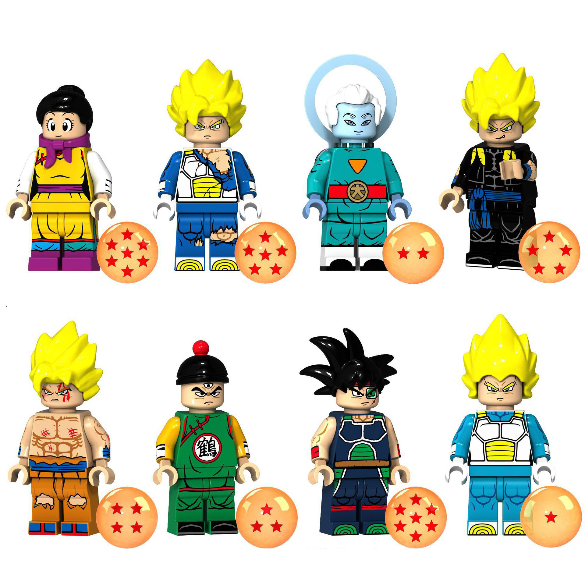 new Free Shipping Dragon Ball Minifigures Small Particle Building Blocks Toys OPP Bag Pack XP048-055 XP062-069 Collectible Brick Figures - view 6