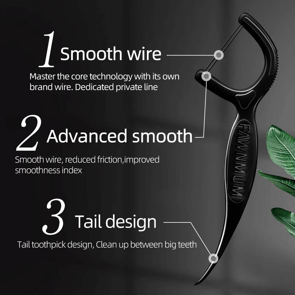 100060030015050PCS Ultra fine Bamboo Charcoal dental floss stick Clean the gaps between teeth Oral care tool 260615 - view 4