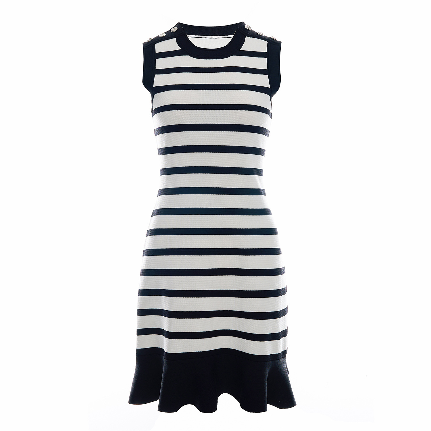 Knitted Bodycon Hot Stamping Diamond Hollow Out Bubble Sleeve Party Dress Luxury Designer Sandros Women Daily Office Lady - view 9