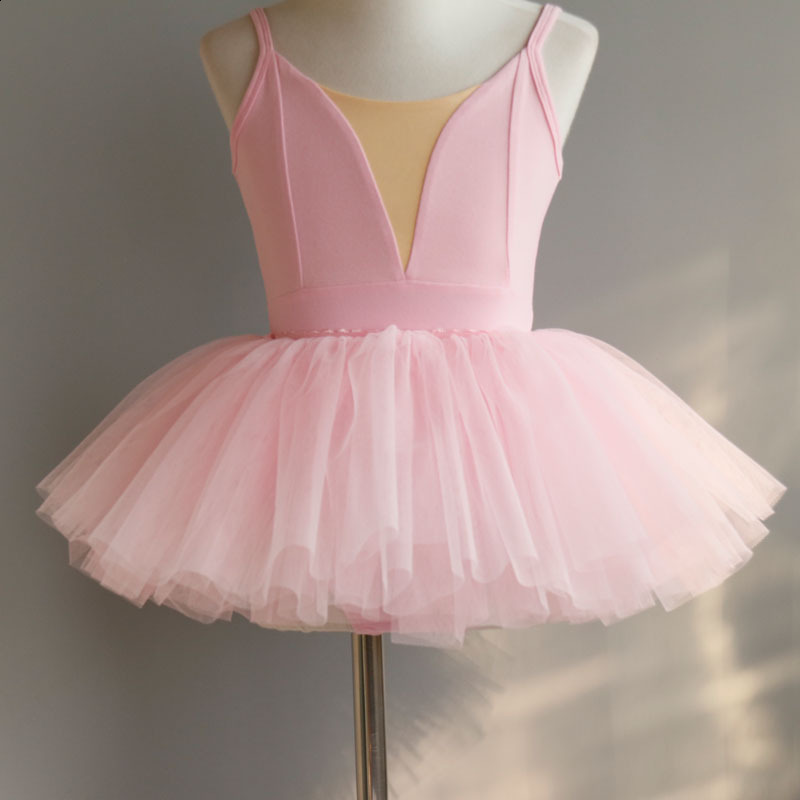 Girls Red Ballet Tutu Dress Kids Dance Leotards Baby Stage Dancewear Costume Party Wear Children Skirt for Performance 250905
