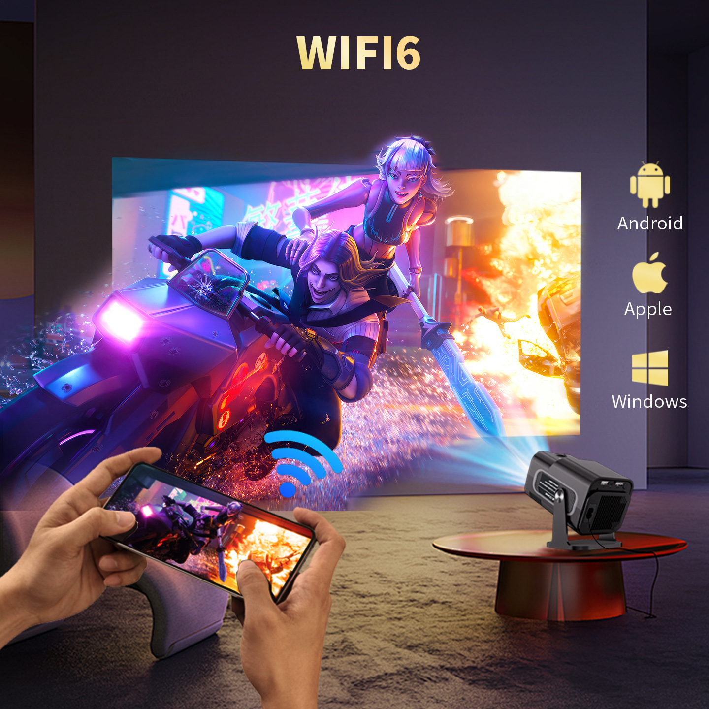 Projector HY320mini Portable Home Theater 4K HD 260602