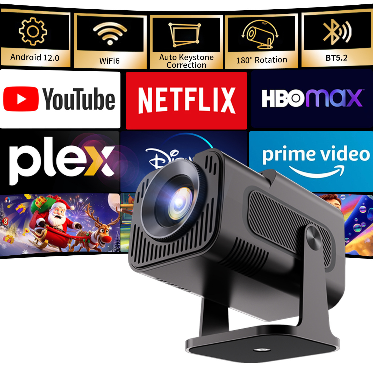 Projector HY320mini Portable Home Theater 4K HD 260602