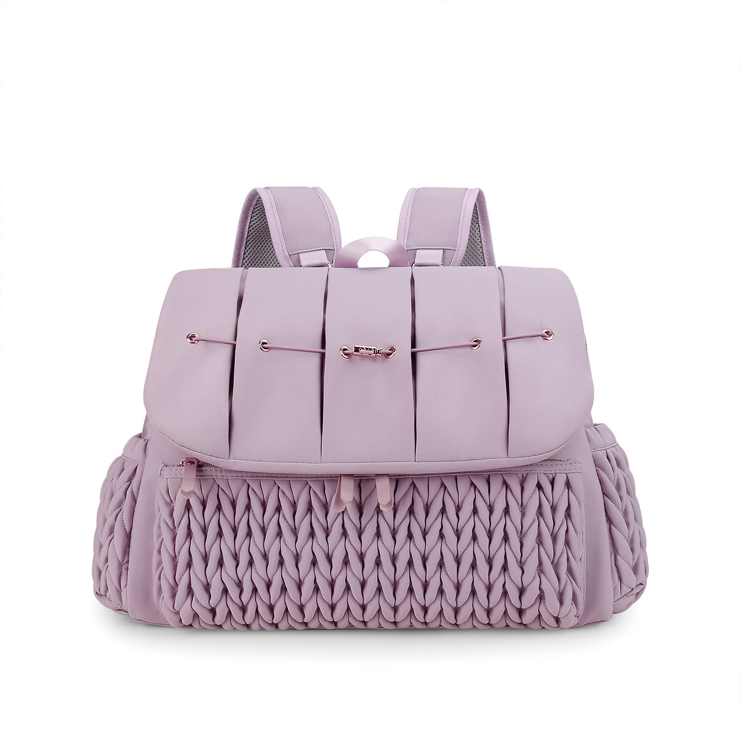 Quilted Embroidered Double Shoulder Mommy Bag Large Capacity Fashion Single Shoulder Handheld Mommy Bag Outdoor Travel Insulation Waterproof Diaper Ba