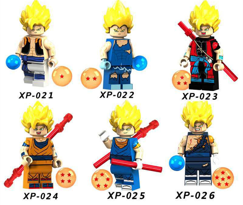 new Free Shipping Dragon Ball Minifigures Small Particle Building Blocks Toys OPP Bag Pack XP048-055 XP062-069 Collectible Brick Figures - view 3