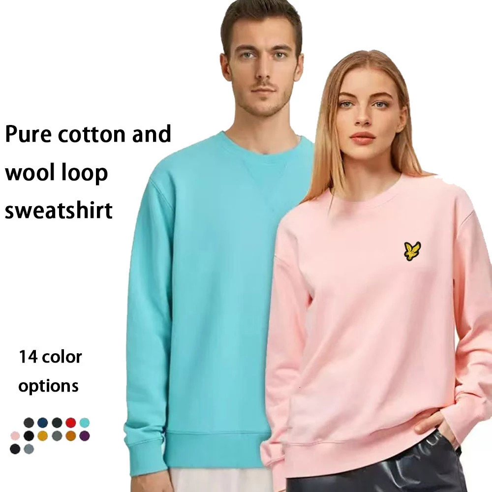 2025 LYLE Pure Cotton High quality ONeck Hoodie Autumn Winter Men Women Eagle Embroidered Casual Sportswear Daily Wear 260618