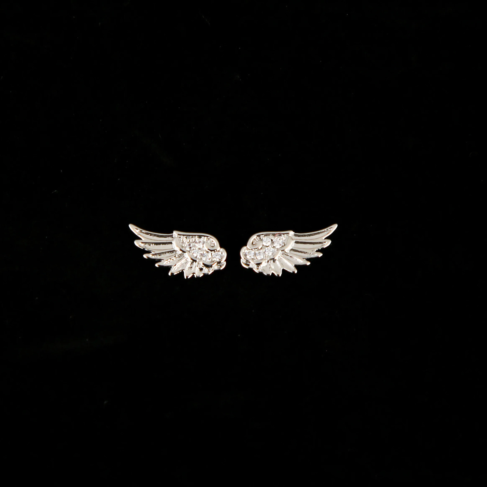 Fashion Silver Color Zircon Wing Stud Earrings for Women y Shiny Crystal Geometric Personality Ear Bone Nail Jewelry Gifts y260611 - view 6