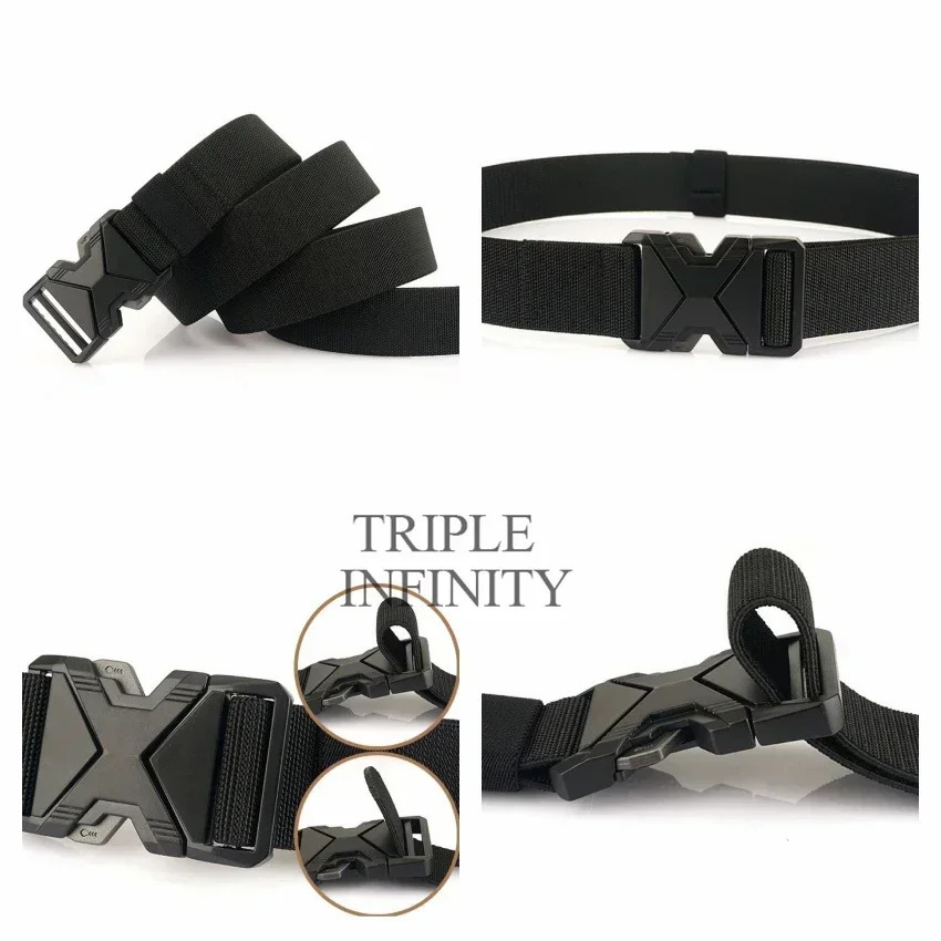 Quick Release Metal Pluggable Buckle Tactical Belt Breathable Elastic Military Belts For Men Stretch Pants Waistband Hunting 260622BJ - view 4