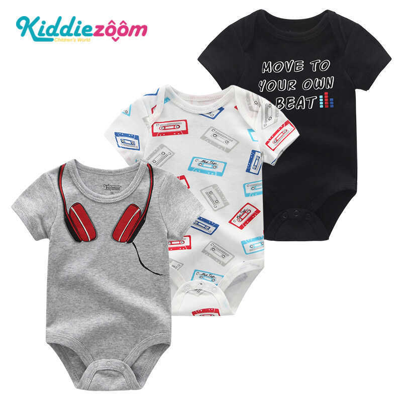 Kiddiezoom newborn bag fart clothes pure cotton clothes baby A-level triangle jumpsuit short sleeved crawling suit L260622S8X0
