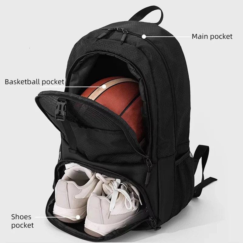 Sports Gym Fitness Yoga Backpack with Shoes Pocket Outdoor Large Camping Hiking Basketball Bag Capacity Soccer Equipment Pack 260622CJ - view 4