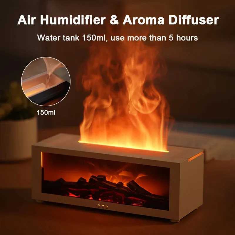 Creative Fireplace Air Humidifier Waterless Auto-Off Aroma Essential Oil Diffuser with LED Light Remote Control for Home Gift J260623 - view 4
