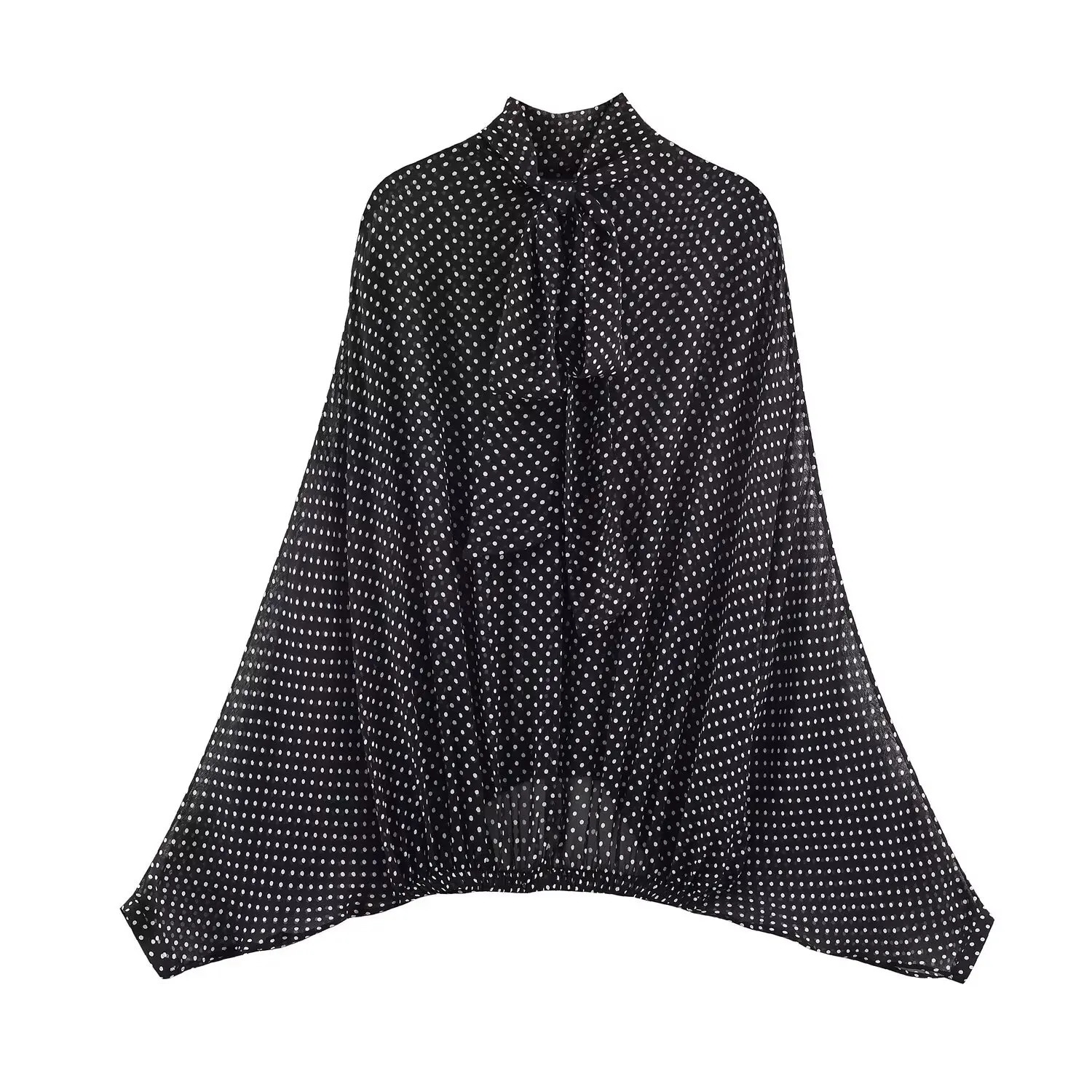 Polka Dot Printed Midi Skirts Two Piece Sets for Women Summer Chic Bow Tied Blouse Top Suits Woman 2 Piece Outfits 260618CJ - view 4