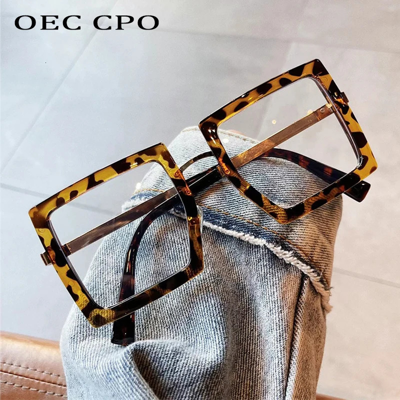 OEC CPO Vintage Optical Square Glasses Frame Women Men Fashion Transparent Eyewear Female Clear Lens Oversized Eyeglasses O1248 y260615 - view 6