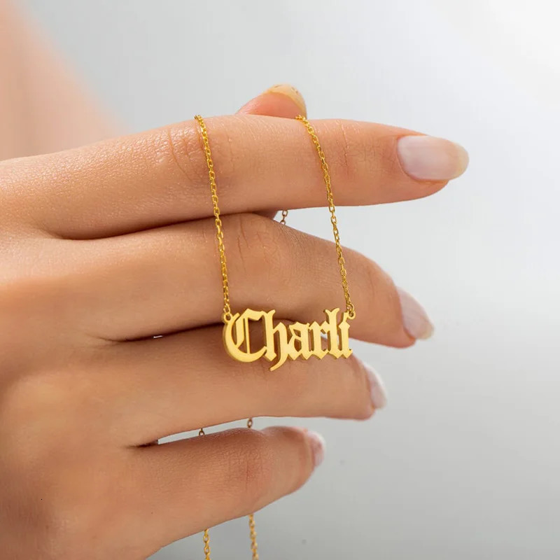 Custom Name Necklace For Women Man Personalized Stainless Steel Golden Nameplate Jewelry Fashion Letter Pendant Gift y260615 - view 6