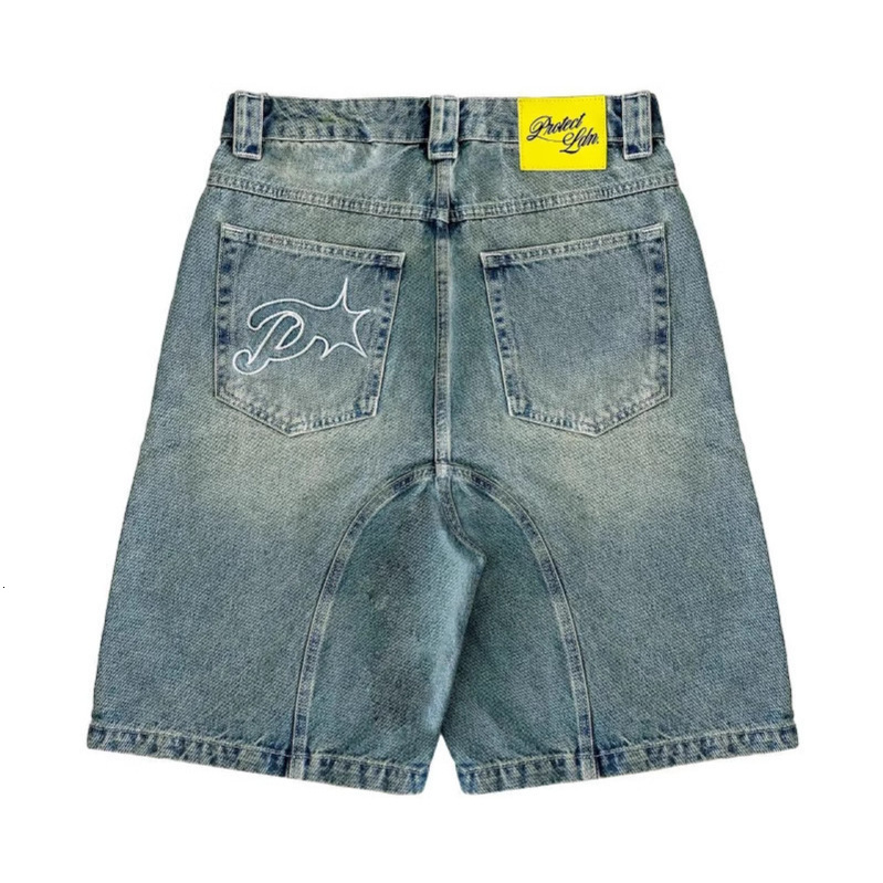 Protect Y2k Vintage Harajuku Short Americanstyle Pembroidered denim shorts y240820