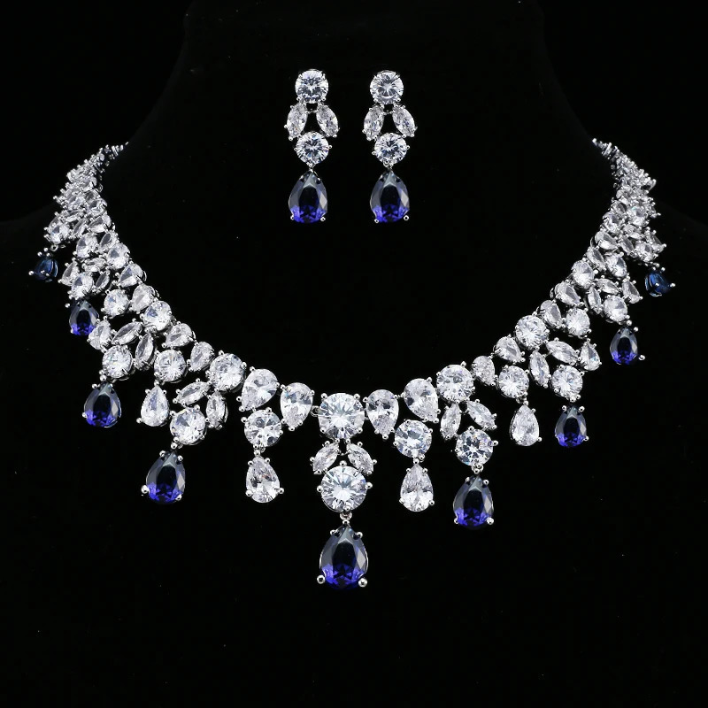 EMMAYA Jewelry Set For Woman Long Necklace Pendant Crystal Earrings Wedding Beads Fashion Jewelry Gift 260617 - view 6