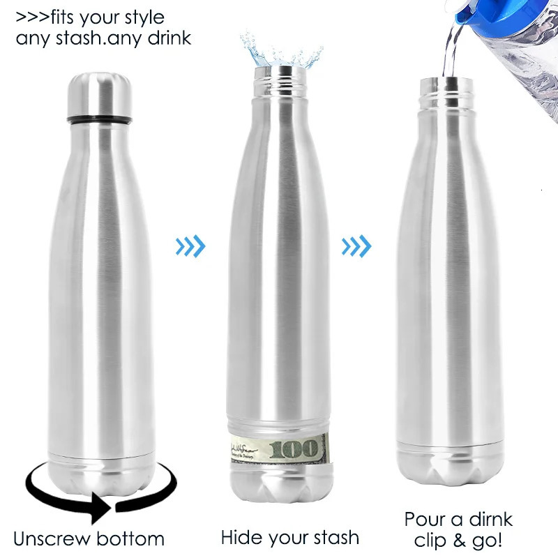 Secret Hidden Safe Steel Water Bottle Safe Money Box Secret Stash Spot Can Hidden Safes Storage Compartment for Cards Keys Cash 260622 - view 4
