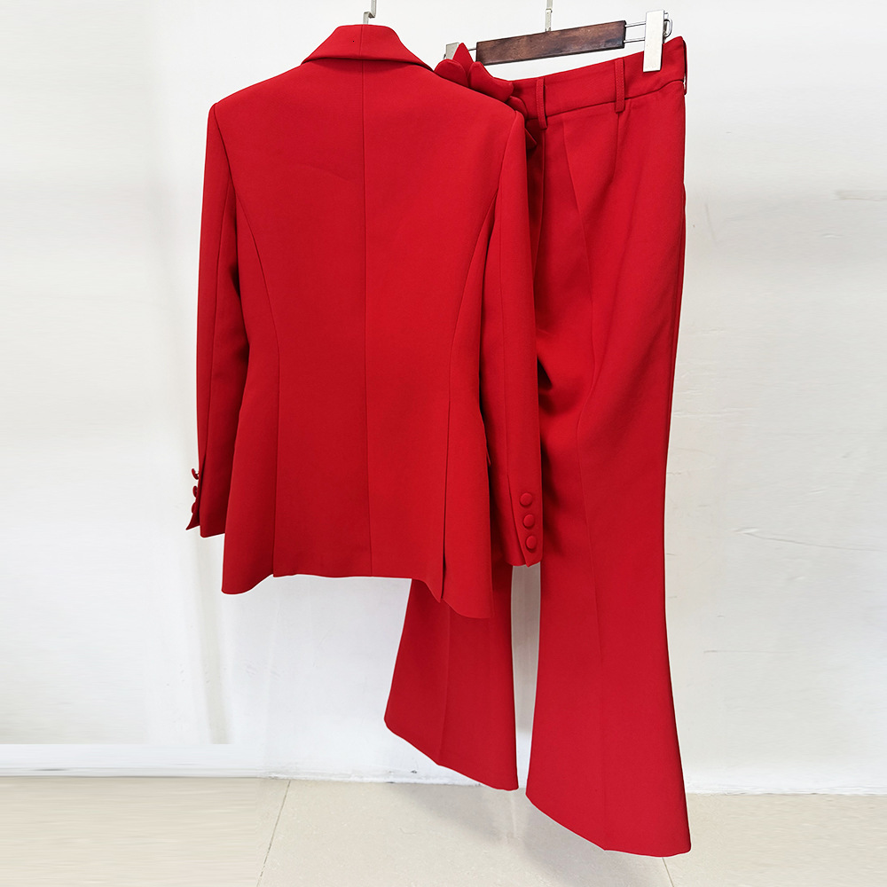 Suit Set 2026 Celebrity Fashion ThreeDimensional Floral Blazer and Trousers TwoPiece 240827