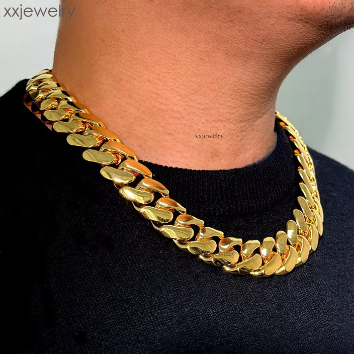 VVS Moissanite Bracelet Necklaces 14K 18K Gold Plated Solid Brass Miami Cuban Link Chain Hip Hop for Men - view 8