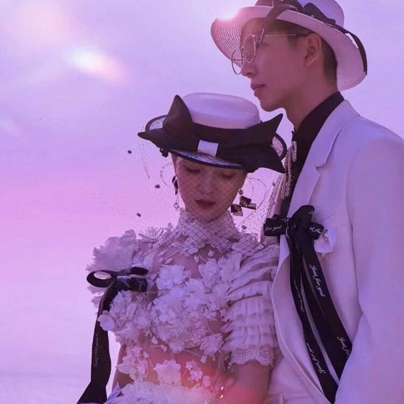 wedding hat French black top hat mesh bridal white elegant bow vintage handmade flat hat chapeau femme luxe ceremonie mariage 250328