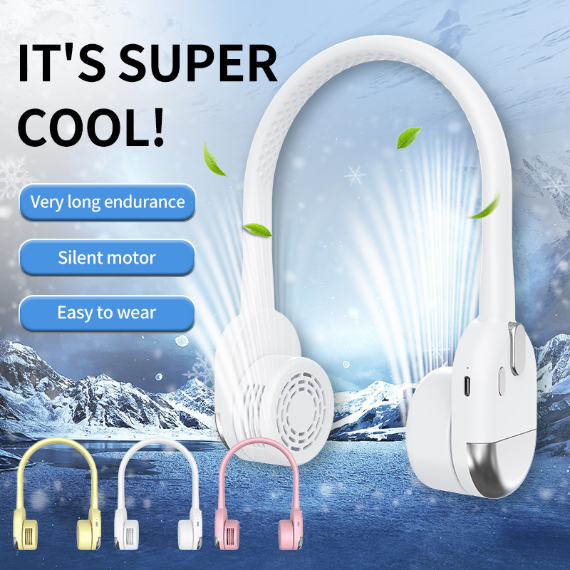 Bendable Silicone Leafless Neck Fan Silent Long Runtime USB Portable Fan