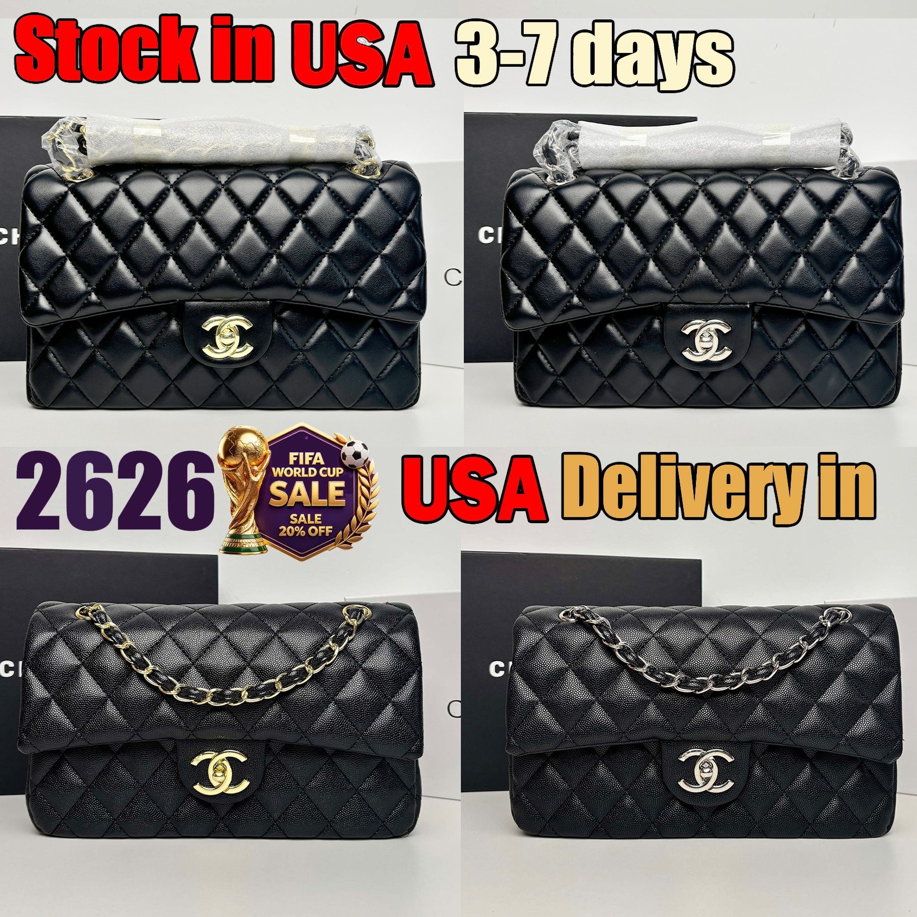 Chanelbag Chanel bag Chanel25 bag Designer Bags Purse Shoulder Bags woc chanel bag chanel Top-Grade Caviar Lambskin Litchi Leather luxurychanel bags