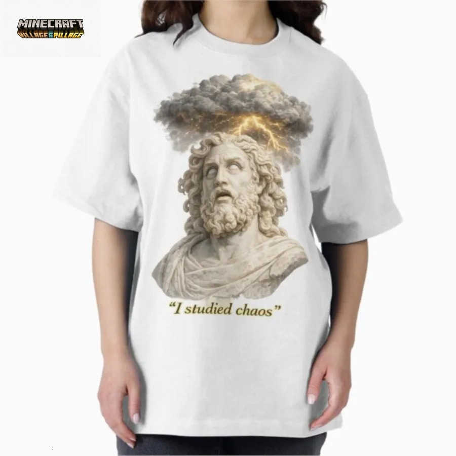 I Studied Chaos Greek Statue T-shirt For Men Women 100 Cotton T Shirts Short Sleeve Tops 0406-4 L260623N3CL