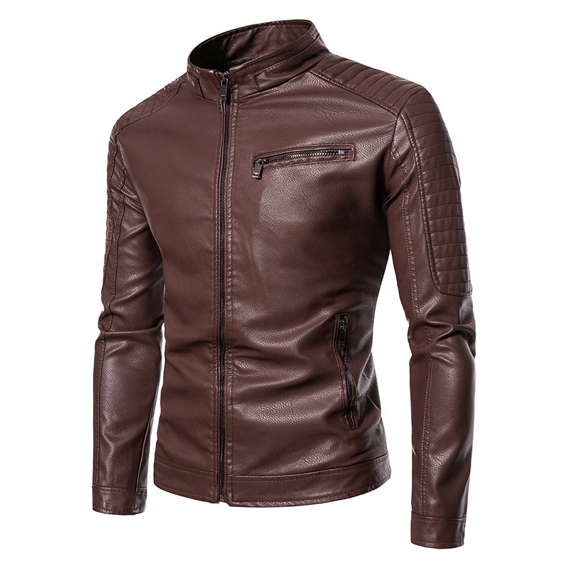 Fashion men leather jacket Spring autumn Casual PU coat mens motorcycle leather jacket New Male Solid color slim outerwear S-3XL T190903