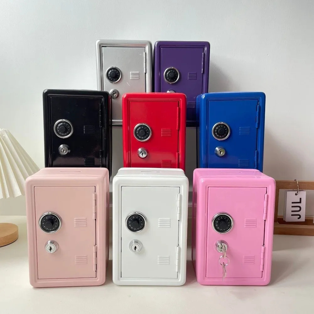 Decorative Box Password Lock Mini Safe Box Anti-Theft Cabinet Piggy Bank Metal Money Bank Household Use 260622BJ