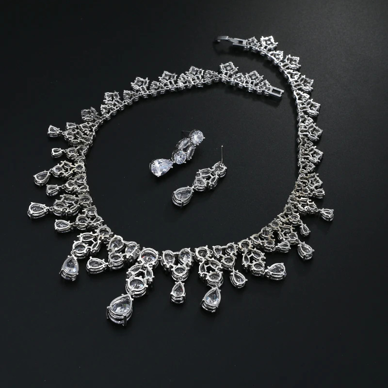 EMMAYA Jewelry Set For Woman Long Necklace Pendant Crystal Earrings Wedding Beads Fashion Jewelry Gift 260617 - view 7