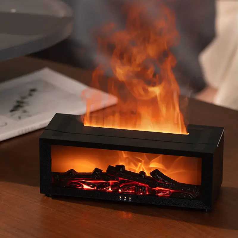 Creative Fireplace Air Humidifier Waterless Auto-Off Aroma Essential Oil Diffuser with LED Light Remote Control for Home Gift J260623 - view 3
