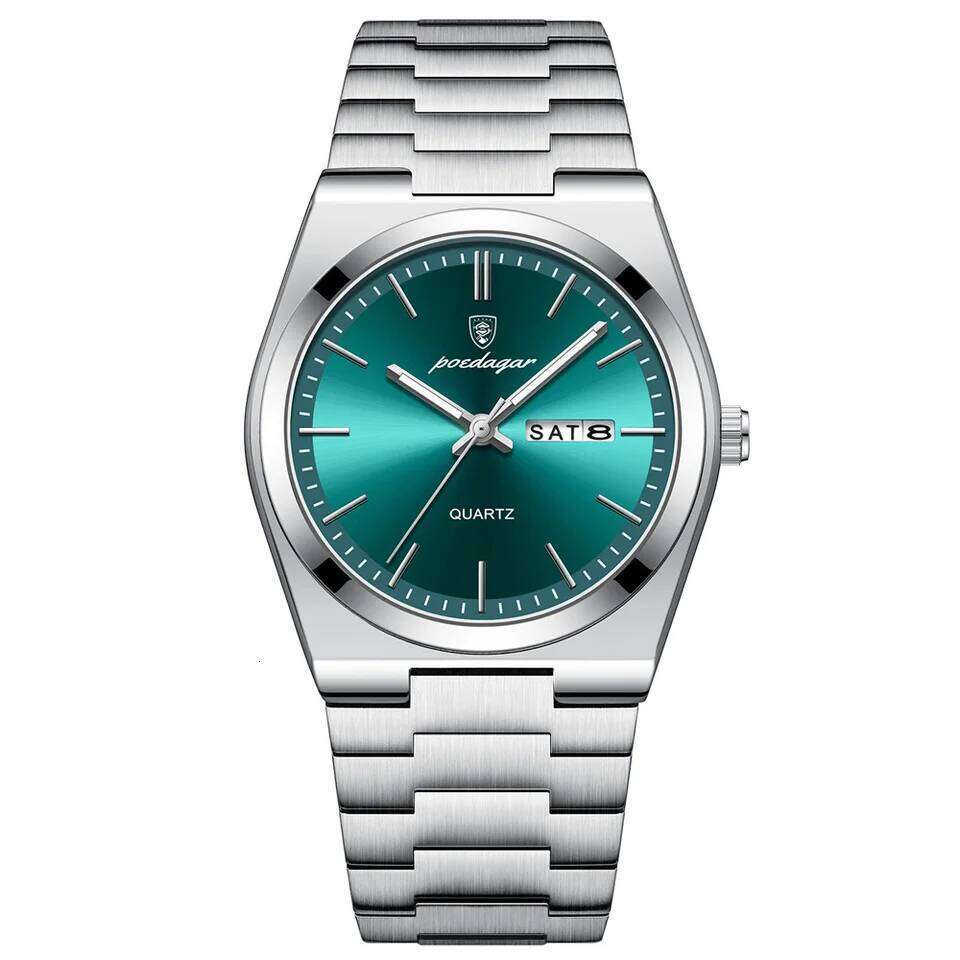 POEDAGAR Luxury Quartz Man Wristwatch Sport Men Watches Waterproof Luminous Date Week Stainless Steel Men's Watch Male Reloj 26L0623