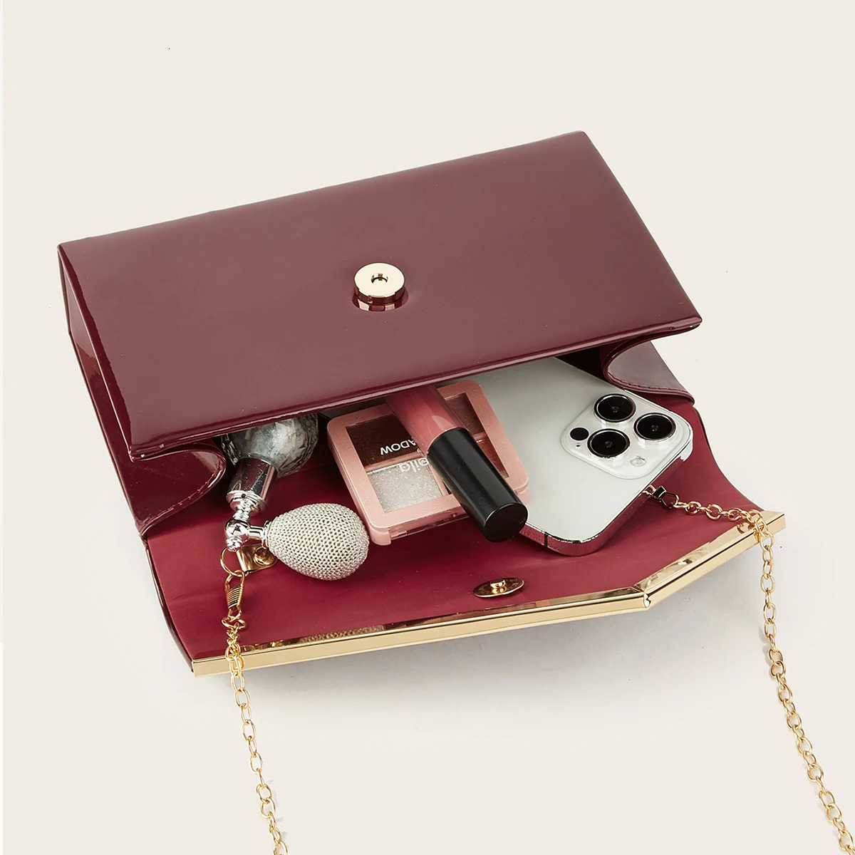 Womens Evening Bag Light y Versatile Clutch Solid Color Pu Synthetic Leather Dress Handbag Portable Makeup Crossbody Wallet Envelope wi 260612 - view 4