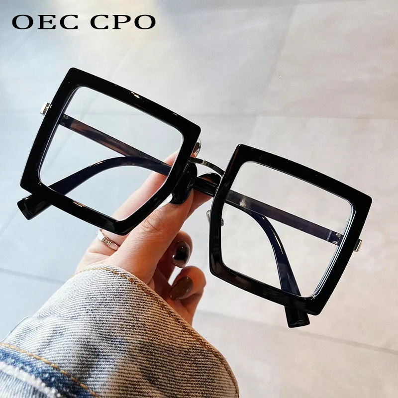 OEC CPO Vintage Optical Square Glasses Frame Women Men Fashion Transparent Eyewear Female Clear Lens Oversized Eyeglasses O1248 y260615 - view 3